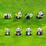 Mini Panda Figurine Set – 8 Pcs Bamboo Style Resin Decor - Image 4