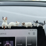 Cute Kitty Dashboard Decor – 4 Piece Figurine Set