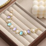 Elegant Pearl & Crystal Charm Bracelet