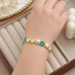 Luxury Blue Crystal Gold Bracelet - Image 2