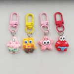 Kawaii SpongeBob & Friends 3D Resin Keychain 4pcs Set