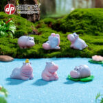 Adorable Mini Hippo Figurine (6-Piece Set)