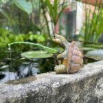 Whimsical Fishing Turtle Garden Statue (6cm)