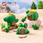 Cute Mini Cactus House Figurine Set (8-Piece) - Image 4