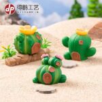 Cute Mini Cactus House Figurine Set (8-Piece) - Image 3