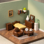 Miniature Bedroom Furniture & Decor Figurine Set (14-Piece)