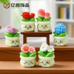 Miniature Cute Face Flower Pot Figurine Set (9-Piece) - Image 3