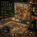 Vintage Old Town Street Premium Velvet Jigsaw Puzzle (1000-Piece)